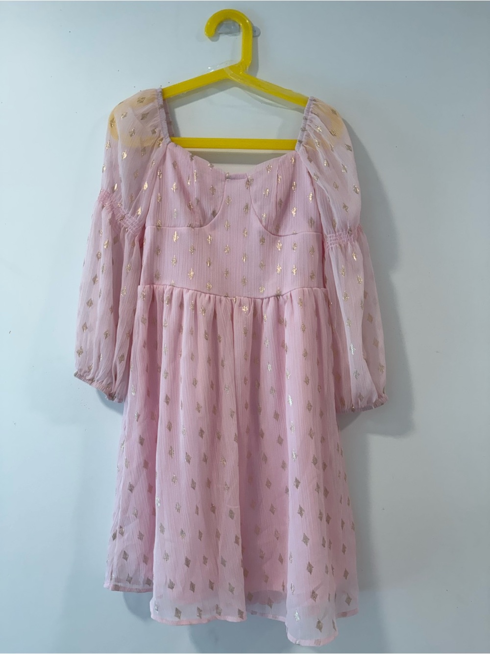 Nordstrom Blush Dress with Gold Foil Accents